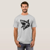 Fierce Shark Great White Shark Vector Art  T-shirt (Voorkant volledig)