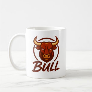 Fierce Stierkop Logo, Creatieve Mascotte BULL Koffiemok