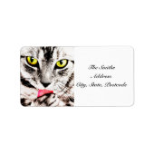 Fierce Tabby Cat adreslabel Etiket (Voorkant)