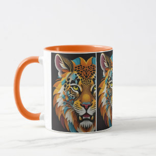 Fierce Tiger Face Art - Aangepaste grafische T Mok