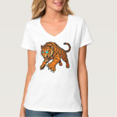 Fierce Tiger met gloeiende ogen Graphic T-shirt (Voorkant)