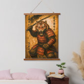 Fierce Tiger Samurai Warrior - Japanse inktstijl Hangend Wandkleed (Slaapkamer)