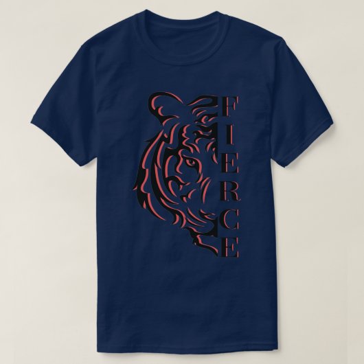 Fierce Tiger Split Typografie Wilde Wild Big Ca T-shirt (Design voorkant)