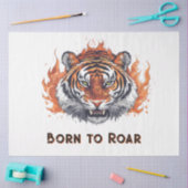 Fierce Tiger with Flames - tekst Tissuepapier (Craft)