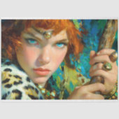 Fierce Tribal Warrior Decoupage Tissuepapier (Voorkant)