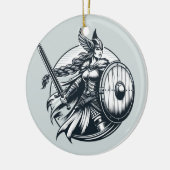 Fierce Valkyrie Warrior – Noordse mythologie Line  Keramisch Ornament (Links)