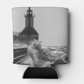 Fierce Waves in St Joseph Grayscale Blikjeskoeler (Achterkant)