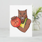Fierce Wildcat Basketball Mascot Kaart (Staand voorkant)