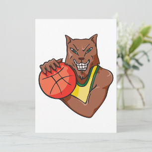 Fierce Wildcat Basketball Mascot Kaart