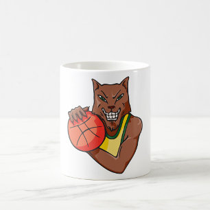 Fierce Wildcat Basketball Mascot Koffiemok