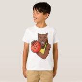 Fierce Wildcat Basketball Mascot T-shirt (Voorkant volledig)
