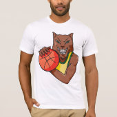 Fierce Wildcat Basketball Mascot T-shirt (Voorkant)