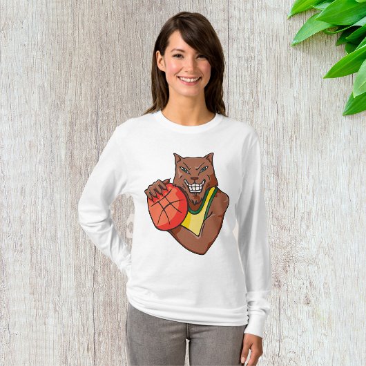 Fierce Wildcat Basketball Mascot T-shirt