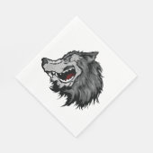 Fierce Wolf Head Bold Wild Animal Servet (Hoek)