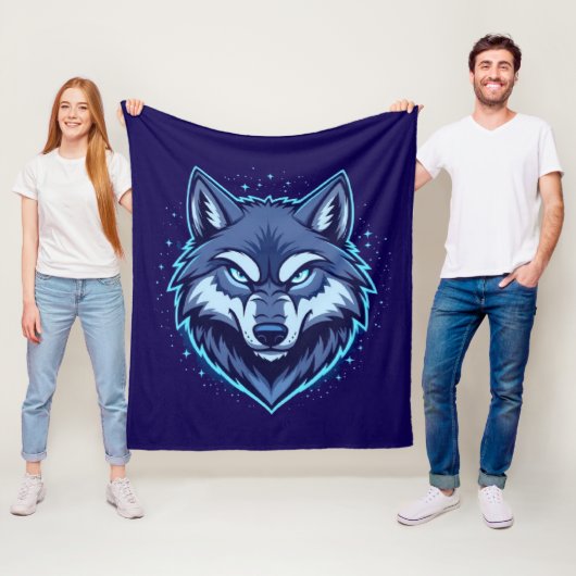 Fierce Wolf – Symbol of Strength and Freedom Fleece Deken (In situ)