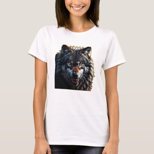 Fierce Wolf – Symbol of Strength and Freedom T-shirt (Voorkant)
