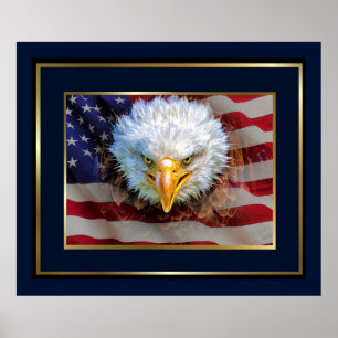 Fiercely Patriotic Eagle Poster