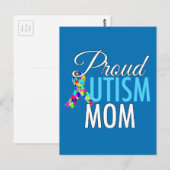 Fière Autisme Maman Belle carte de fête des mères (Devant / Derrière)