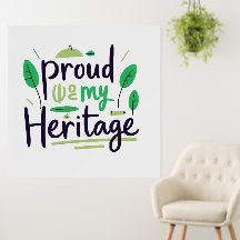 Fière de mon patrimoine feuille tribale verte
