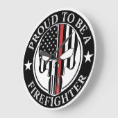 Fière D'Être Une Horloge Murale De Pompier (Angle)