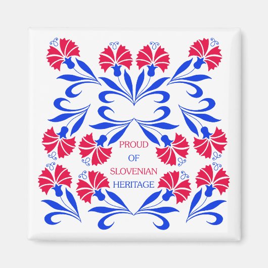 Fière Du Magnet Carré Du Patrimoine Slovène (Devant)