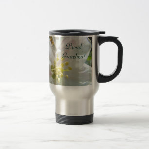 Fière grand-mère Mug de voyage Café Fleurs de pomm