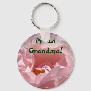 Fière grand-mère ! porte-clés Fleurs Rose Rose