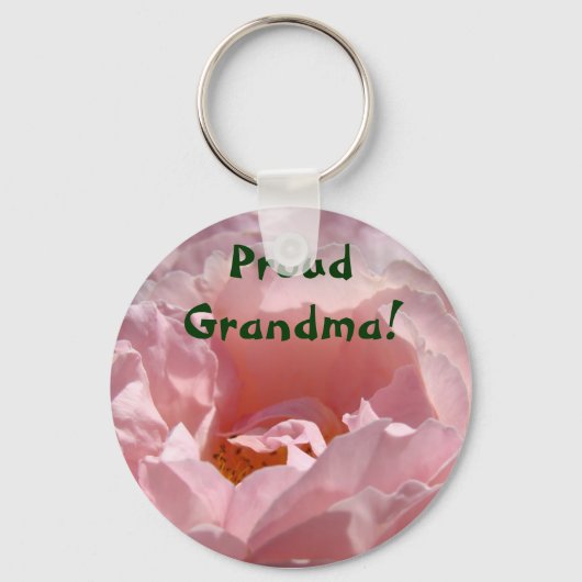 Fière grand-mère ! porte-clés Fleurs Rose Rose (Recto)