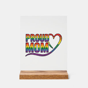 Fière Maman Cœur Arc-en-ciel Gravure Vintage Desig