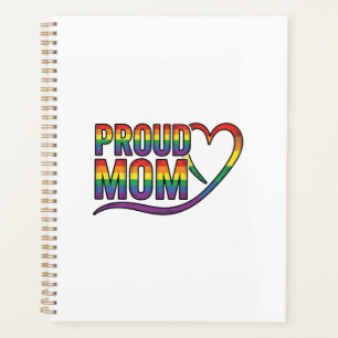 Fière Maman Cœur Arc-en-ciel Gravure Vintage Desig