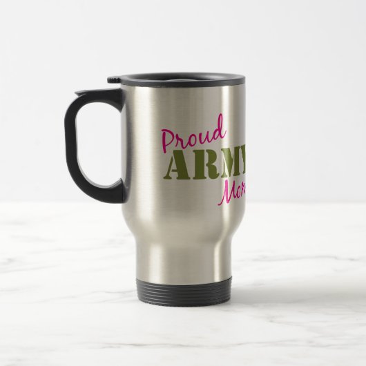 "Fière maman de l'armée" Mug de voyage (Gauche)