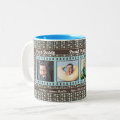 Fière New Daddy 4 Photo Mug Aqua et Brown (Devant gauche)