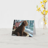 Fière Poodle - Vous Manquez - Carte (Fleur jaune)