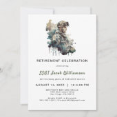 Fière Silhouette militaire Invitation à la retrait (Devant)