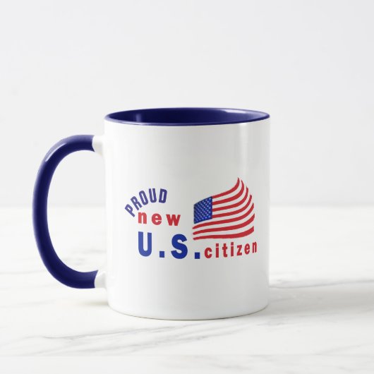 Fiers de la nouvelle tasse à drapeau américain, no (Gauche)