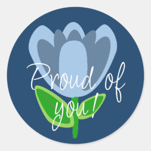 Fiers de vous Stickers Fleurs Bleues