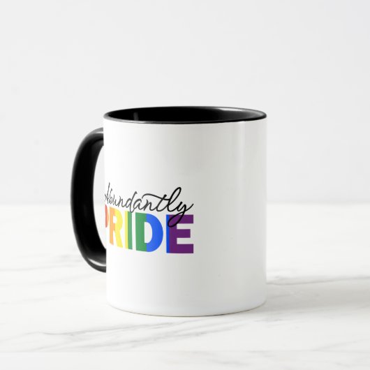 Fierté Abondante Arc-en-ciel Fière d'être Gay Mug (Devant gauche)