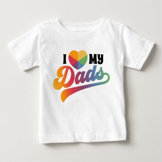 Fierté arc-en-ciel LGBTQ J'aime mes papas T-shirt (Devant)