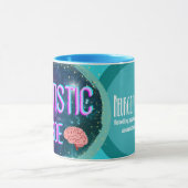 Fierté autistique Mug de café Turquoise du cerveau (Centre)