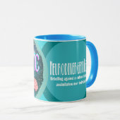 Fierté autistique Mug de café Turquoise du cerveau (Devant droit)