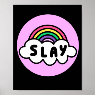 Fierté - couleur arc-en-ciel avec nuages. affiche