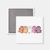 Fierté Drapeau Lesbienne Lgbtq mignon Aimant Pengu (Recto/Verso)
