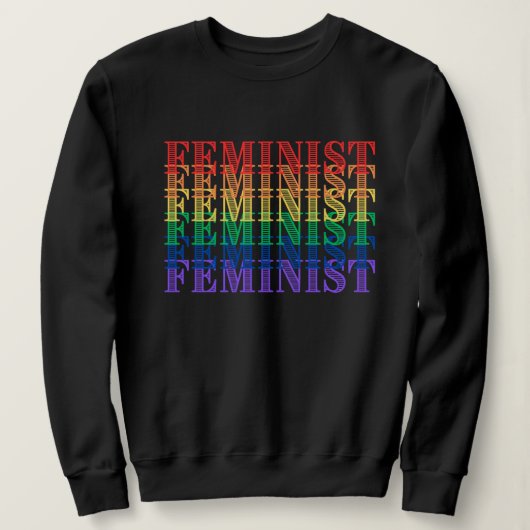 fierté féministe sweatshirt arc-en-ciel (Design devant)