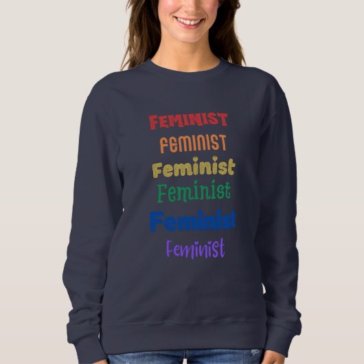 fierté féministe sweatshirt arc-en-ciel (Devant)