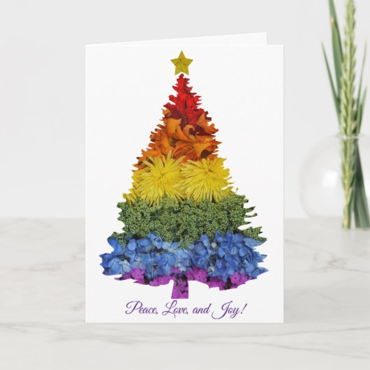 Fierté Fleurs arbre de Noël Carte de voeux de Noël (Devant)