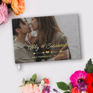 Fierté Heart Gold Flèches Photo Mariage LGBTQ