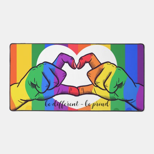 Fierté LGBTQ Coeur arc-en-ciel Soyez différent Soy (Recto)