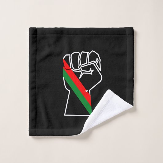 fierté noire drapeau rouge vert poing panafricain (Gant de toilette)