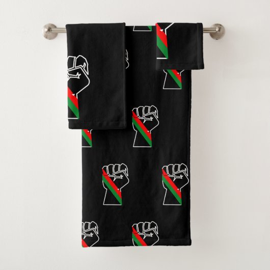 fierté noire drapeau rouge vert poing panafricain (En situation)