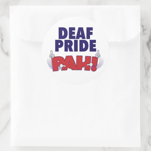 Fierté sourde PAH ! autocollant (Sac)